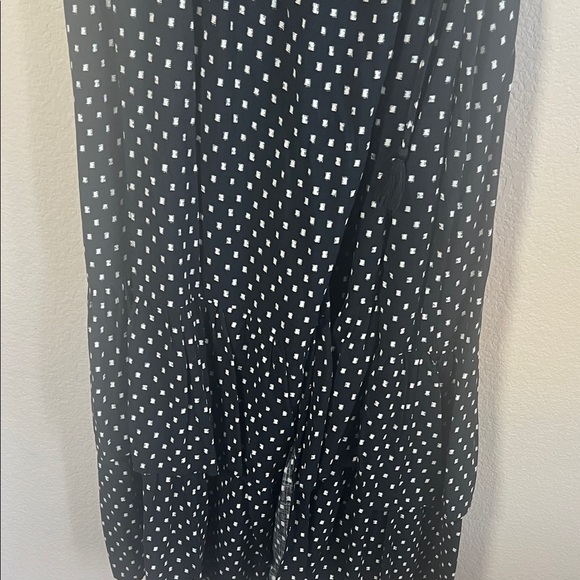 Knox Rose Black Polka Dot Wrap Midi Dress XL Boho Tiered Cottagecore - Picture 7 of 7